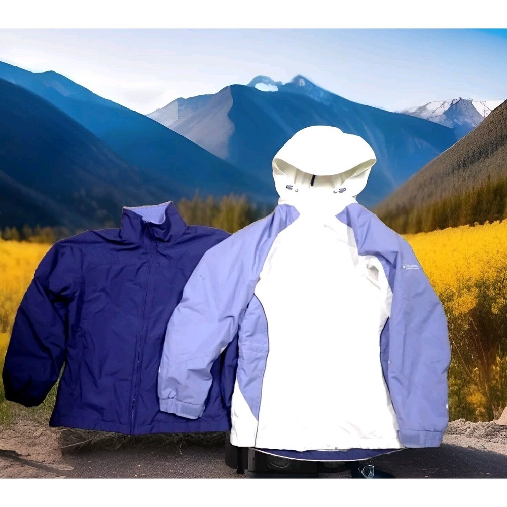 Columbia‎ 3-in-1 Interchange Jacket Womens Small Purple White Excellent Hooded
